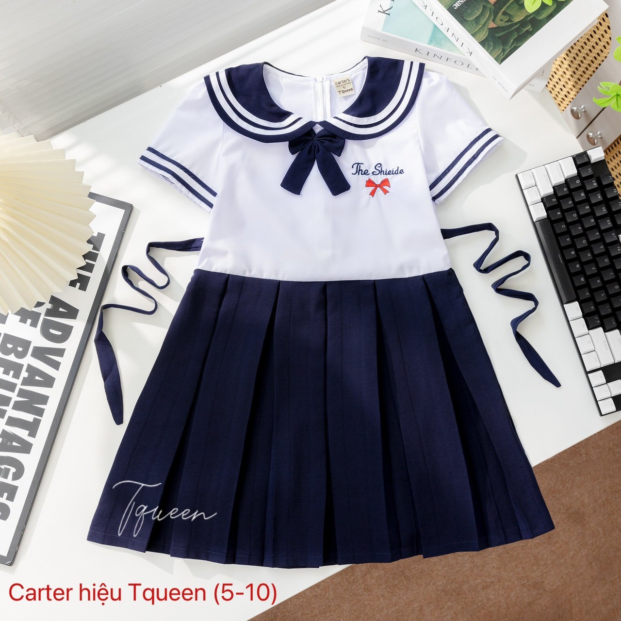 Đầm học sinh cấp 1 - 10-19 Mẫu kiểu xếp ly loại 1 mới nhất 2025 - Ảnh 7